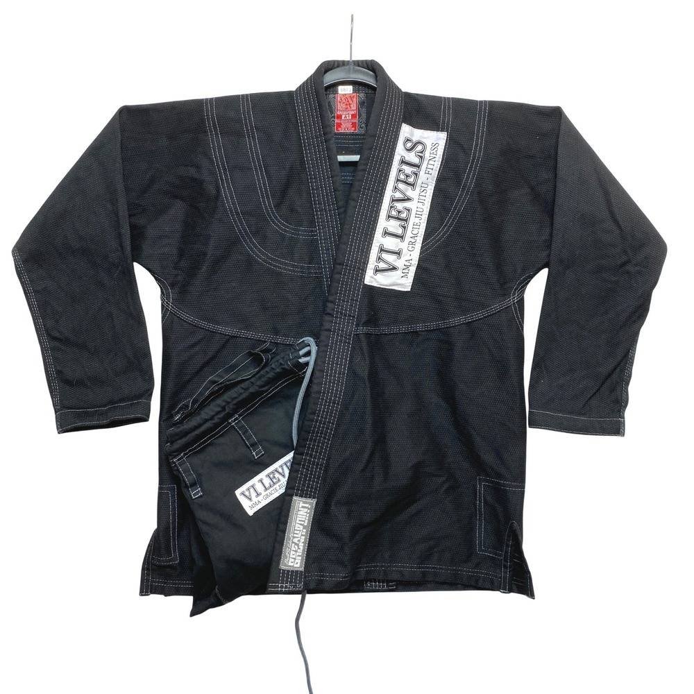 Break Point VI Levels Gi Kimono Mens A1 Black Top Pants Gracie Jiu Jitsu BJJ Set